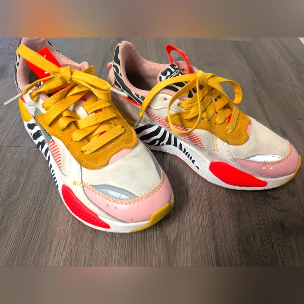 Puma RsX Unexpected Mixes Striped Zebra Lace Up Womens Size 8.5